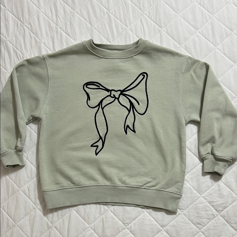 Zara Kids Bow Sweater - Light Green